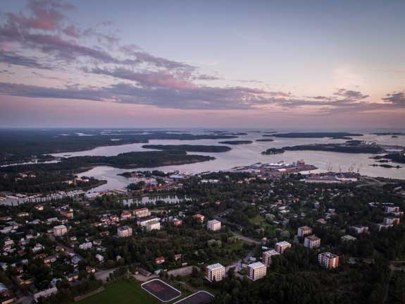 Näkymä yli Pietolan asuinalueen